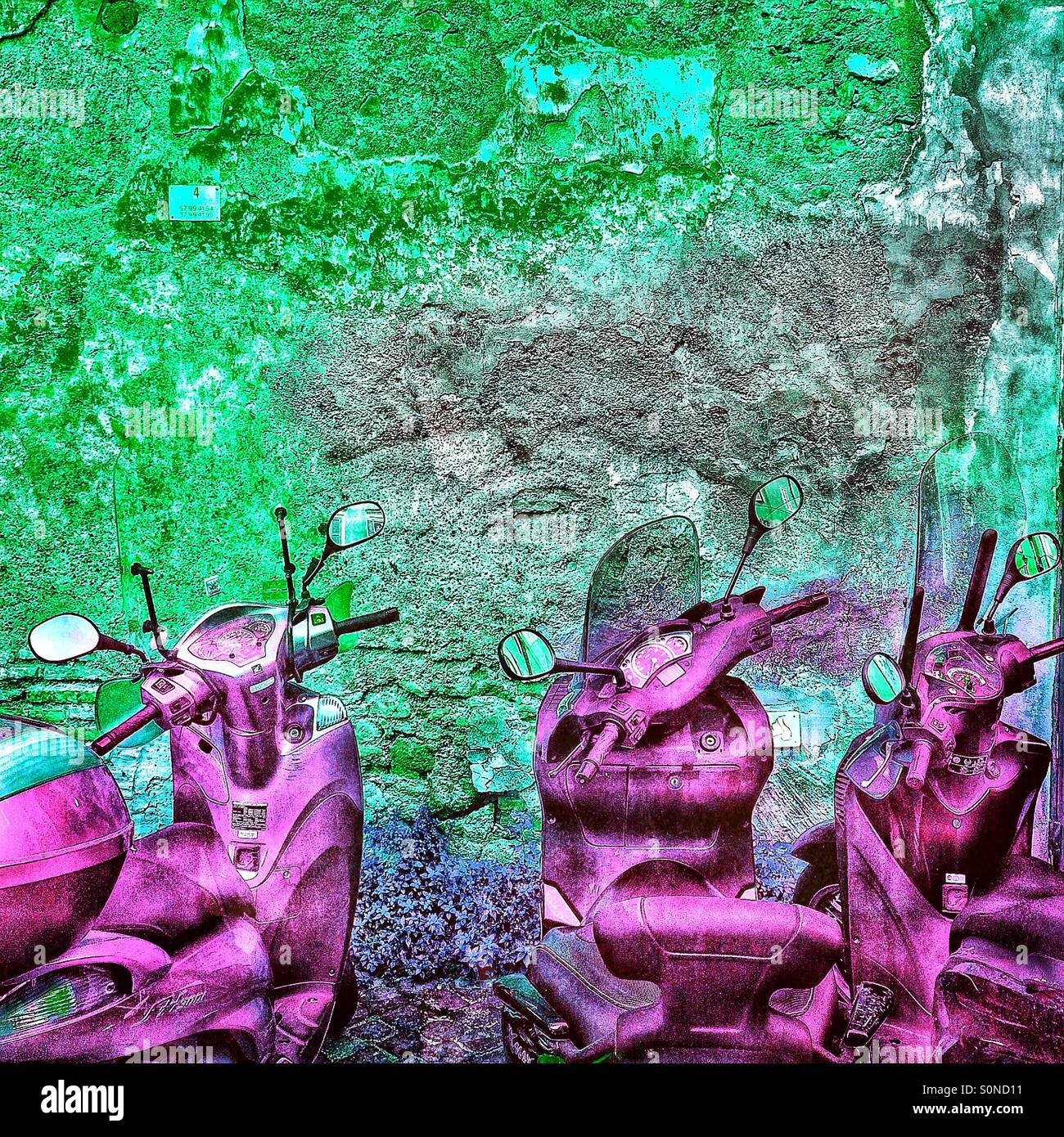 Pink Piaggio's - Smartphone Captured Stock Image