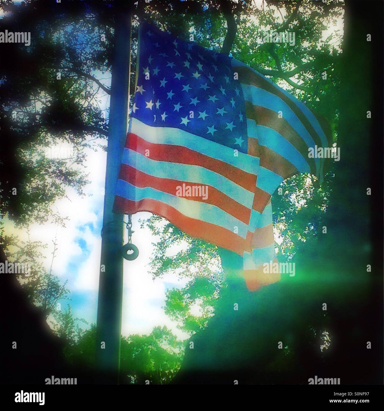 American flag - Smartphone Captured Stock Image