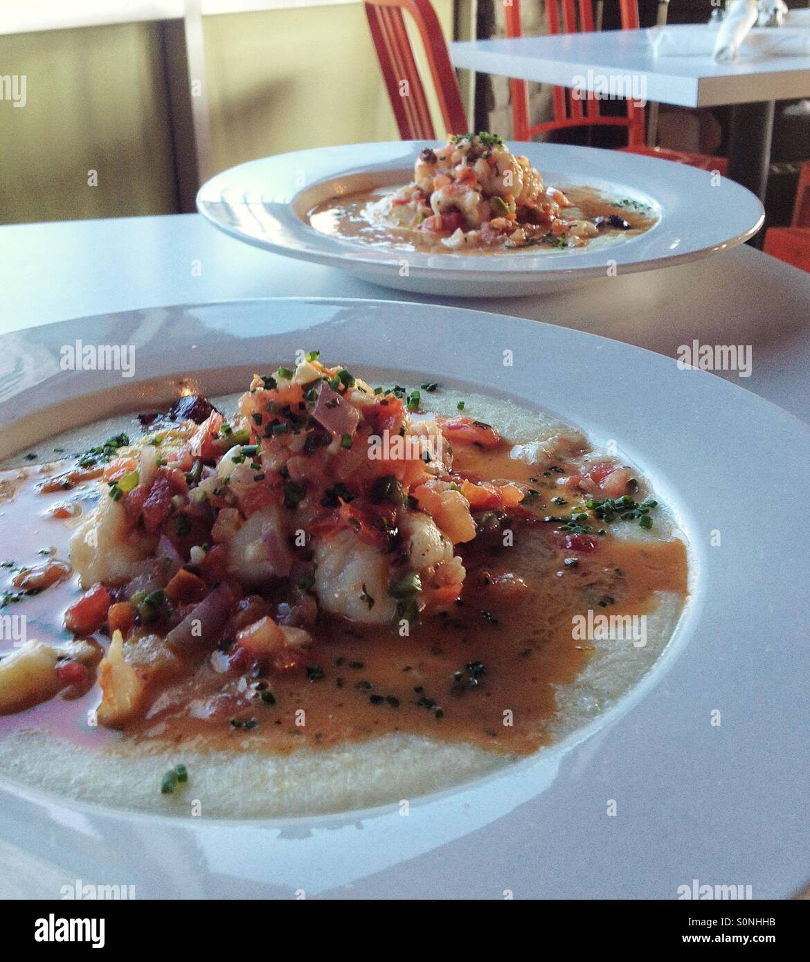 Shrimp and grits at EAT restaurant, Las Vegas Stock Photo Alamy