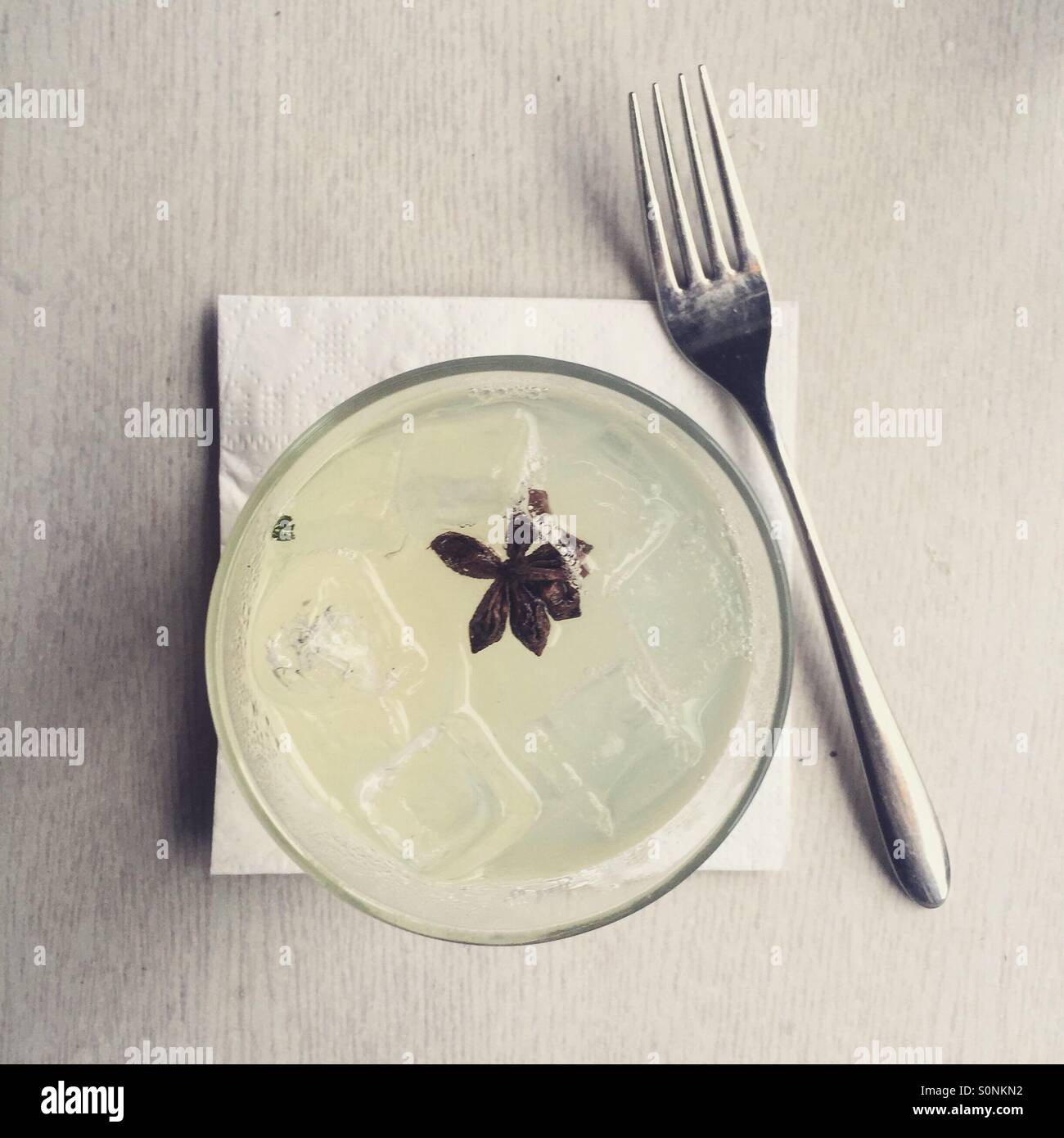 Cocktail and fork - Smartphone Captured Stock Image