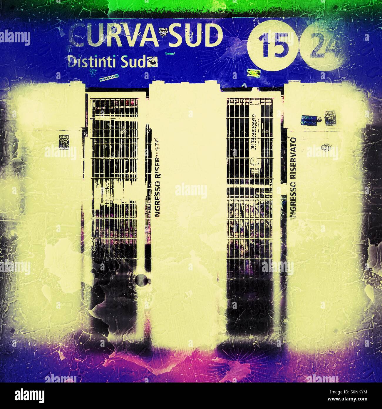 Stadio Olimpico entrance gates Rome - Smartphone Captured Stock Image