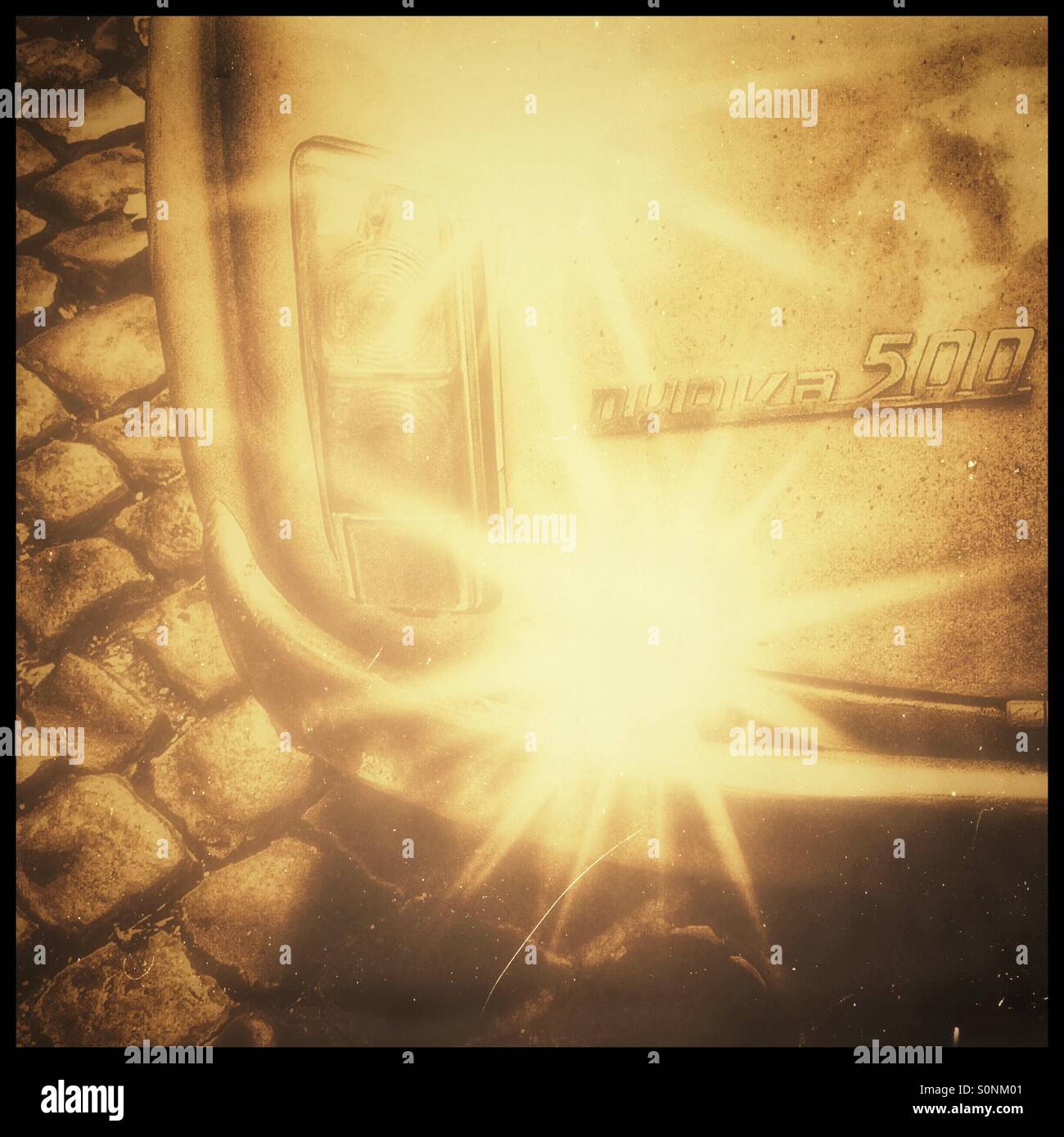 Golden Nuova 500 - Smartphone Captured Stock Image