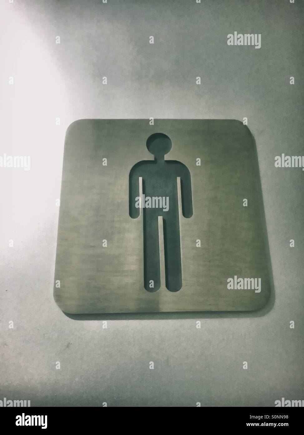 Men restroom door sign Stock Photo Alamy
