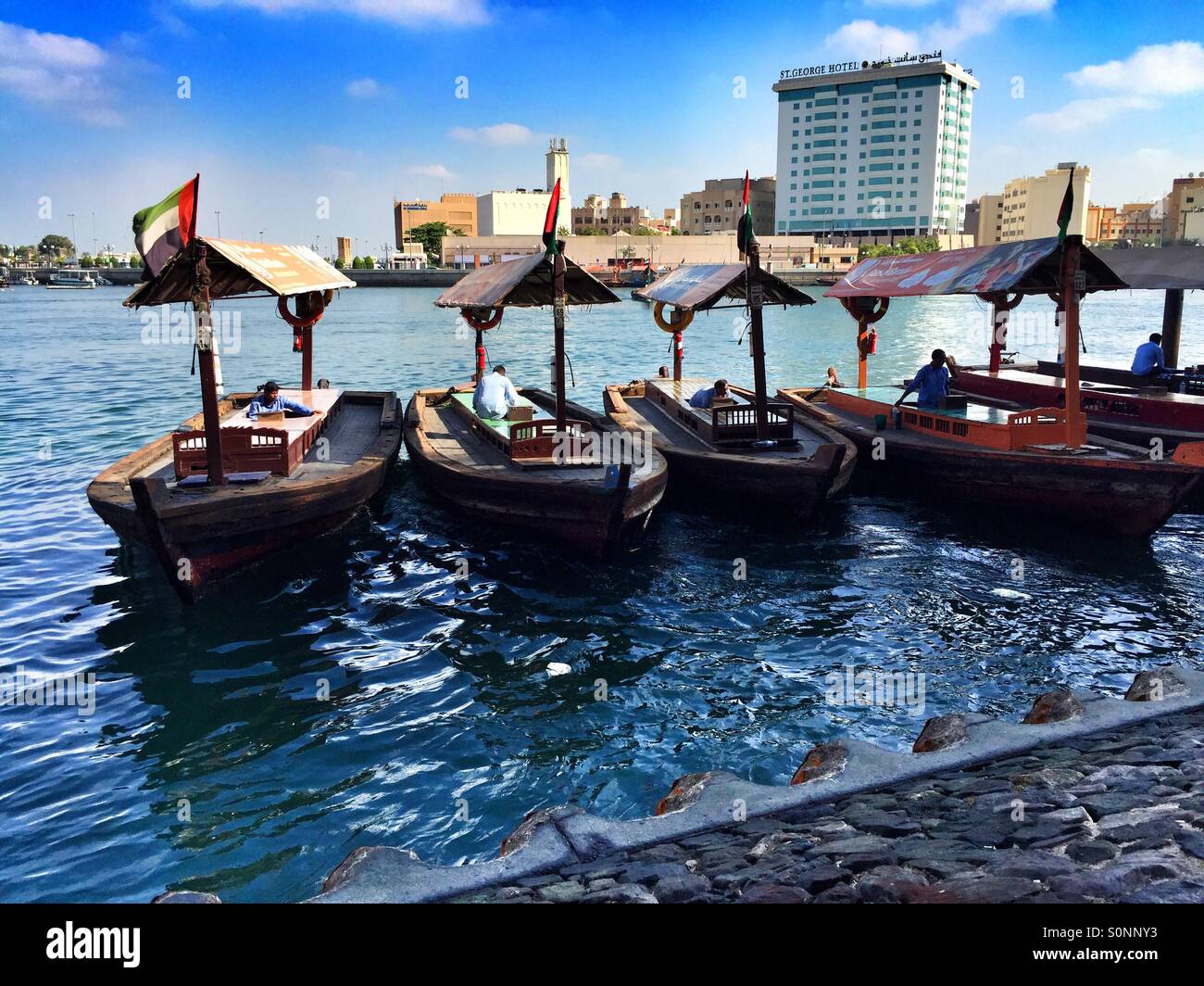 Boats on Dubai creek Stock Photo