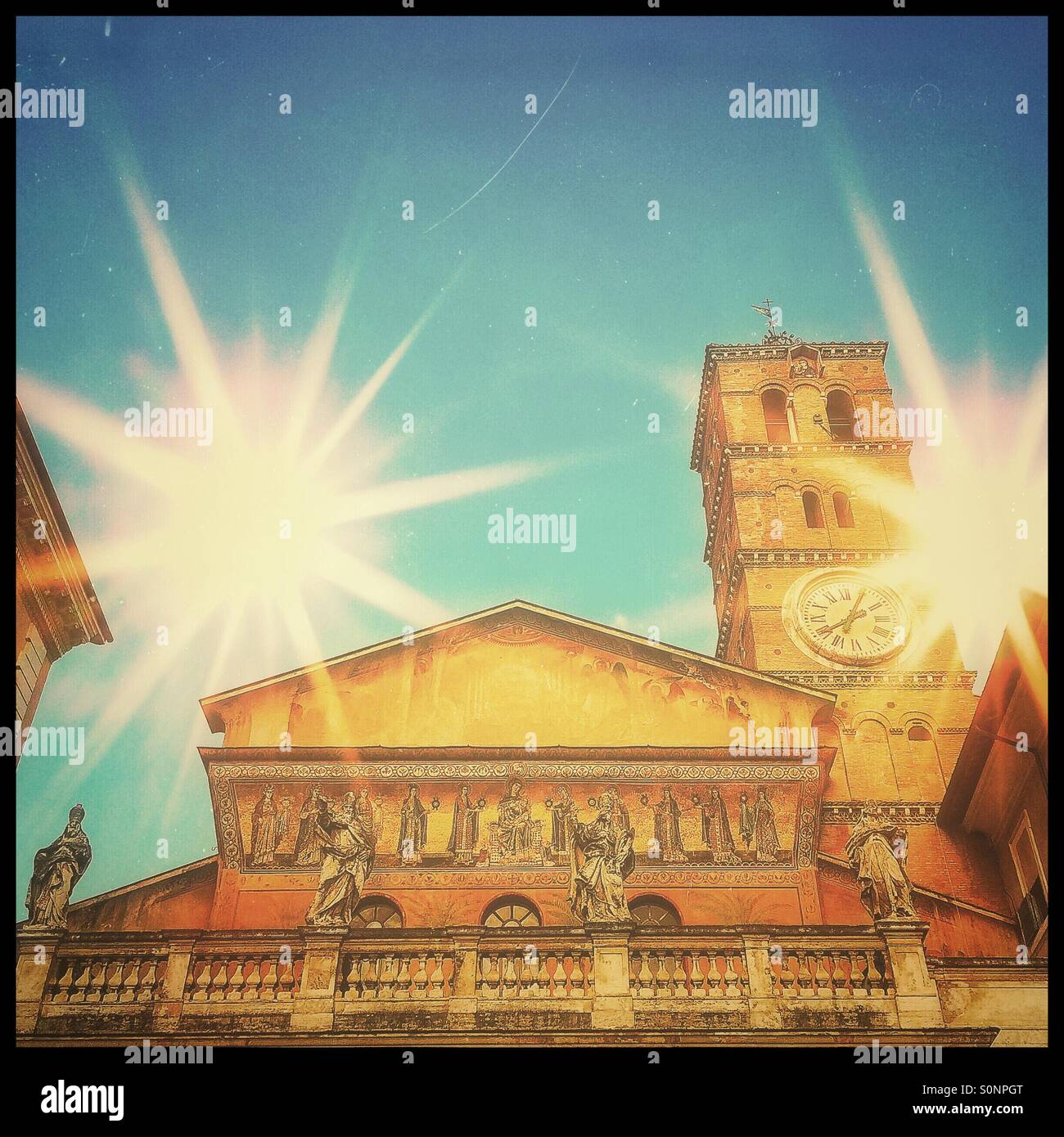 Santa Maria Di Trastevere church - Smartphone Captured Stock Image