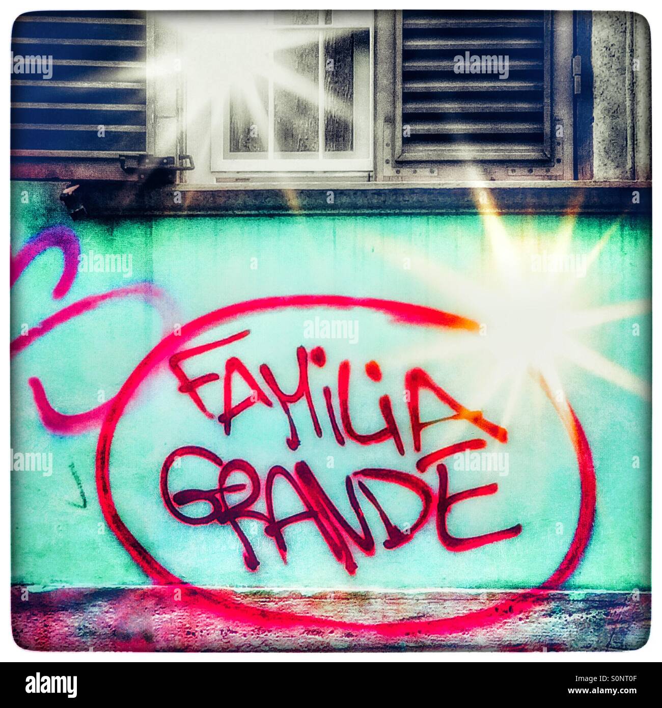 Graffiti sunlight - Smartphone Captured Stock Image