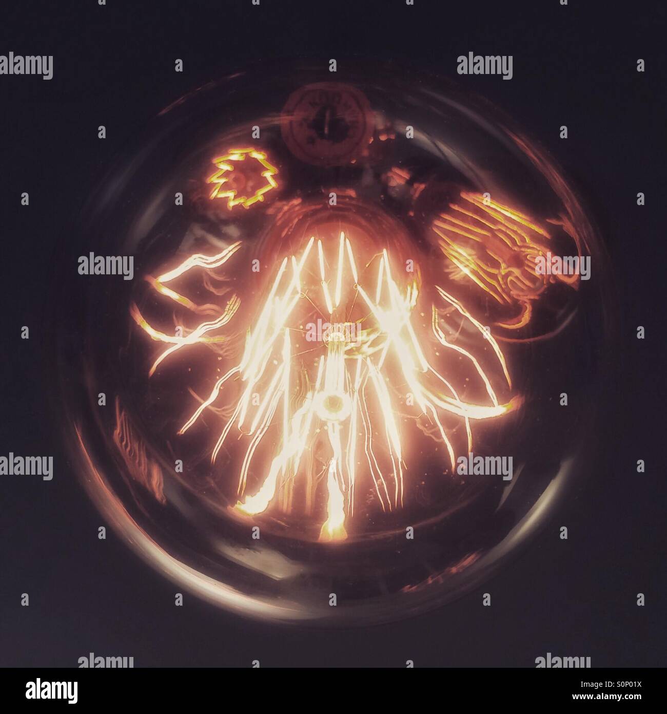 Retro style filament light bulbs - Smartphone Captured Stock Image