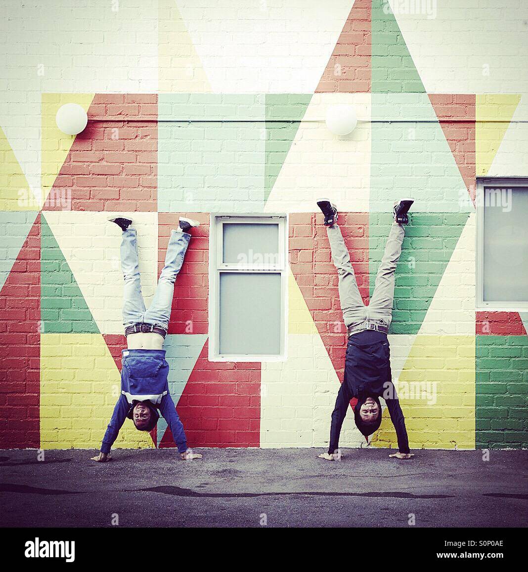 Handstands - Smartphone Captured Stock Image