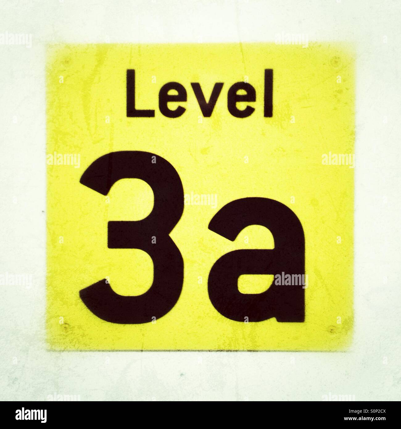 Yellow level 3a sign Stock Photo