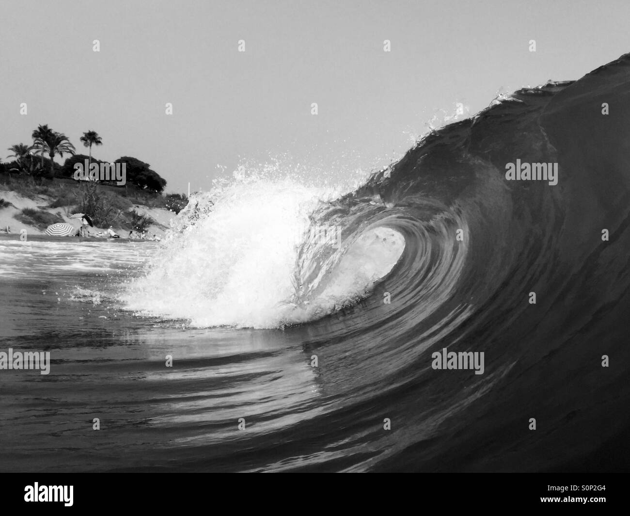 Wave breaking in Spain. Stock Photo