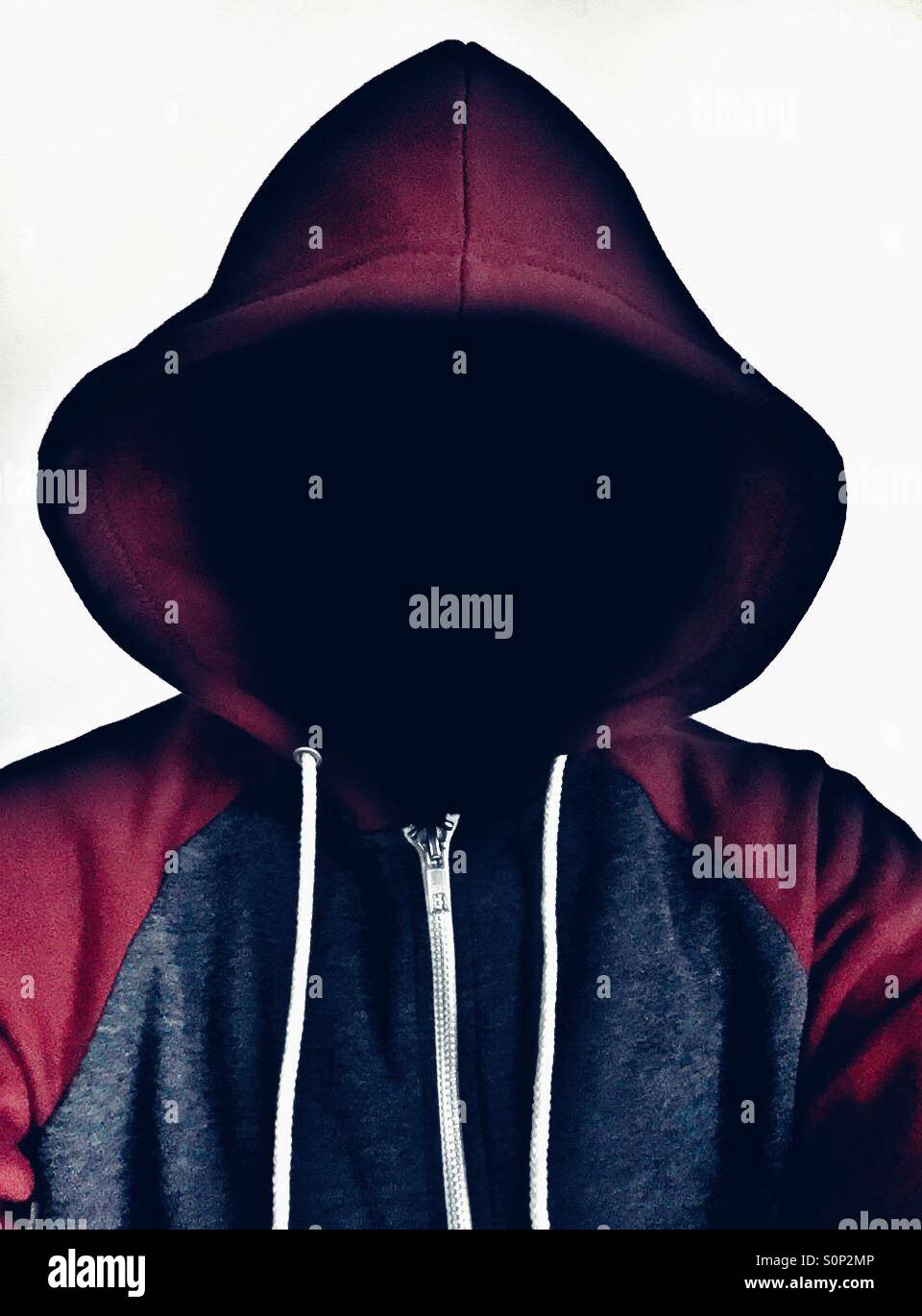 Anonymous person wearing hoodie Stock Photo