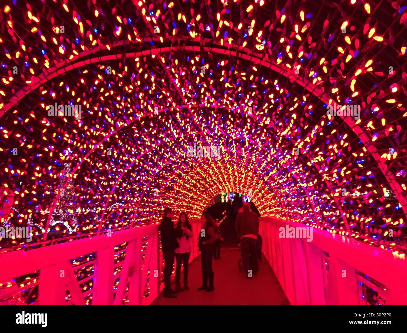 Christmas lights tunnel Stock Photo Alamy