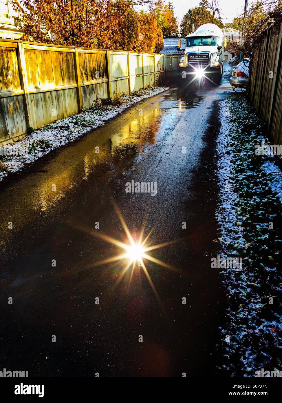 Snowy street - Smartphone Captured Stock Image