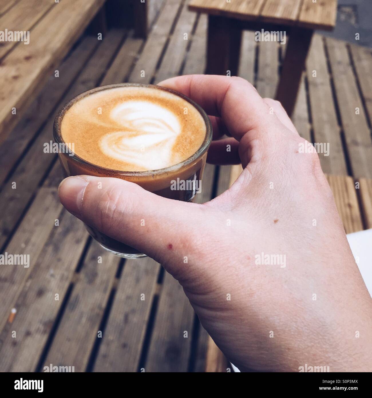 Latte art - Smartphone Captured Stock Image