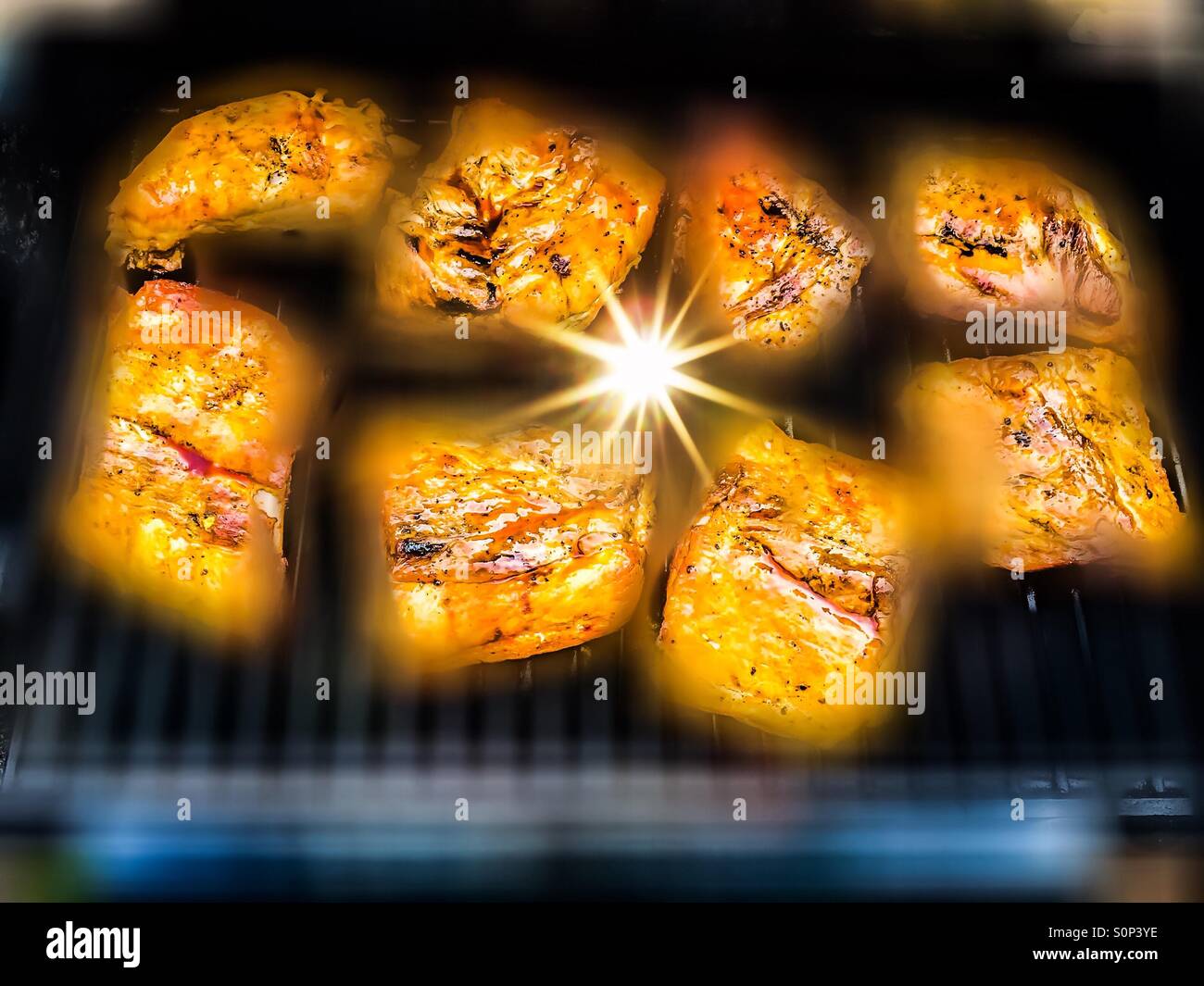 Barbecue spark. Invitation to a lovely meal. When friends invite. Making of a feast. Photogenic food. - Smartphone Captured Stock Image