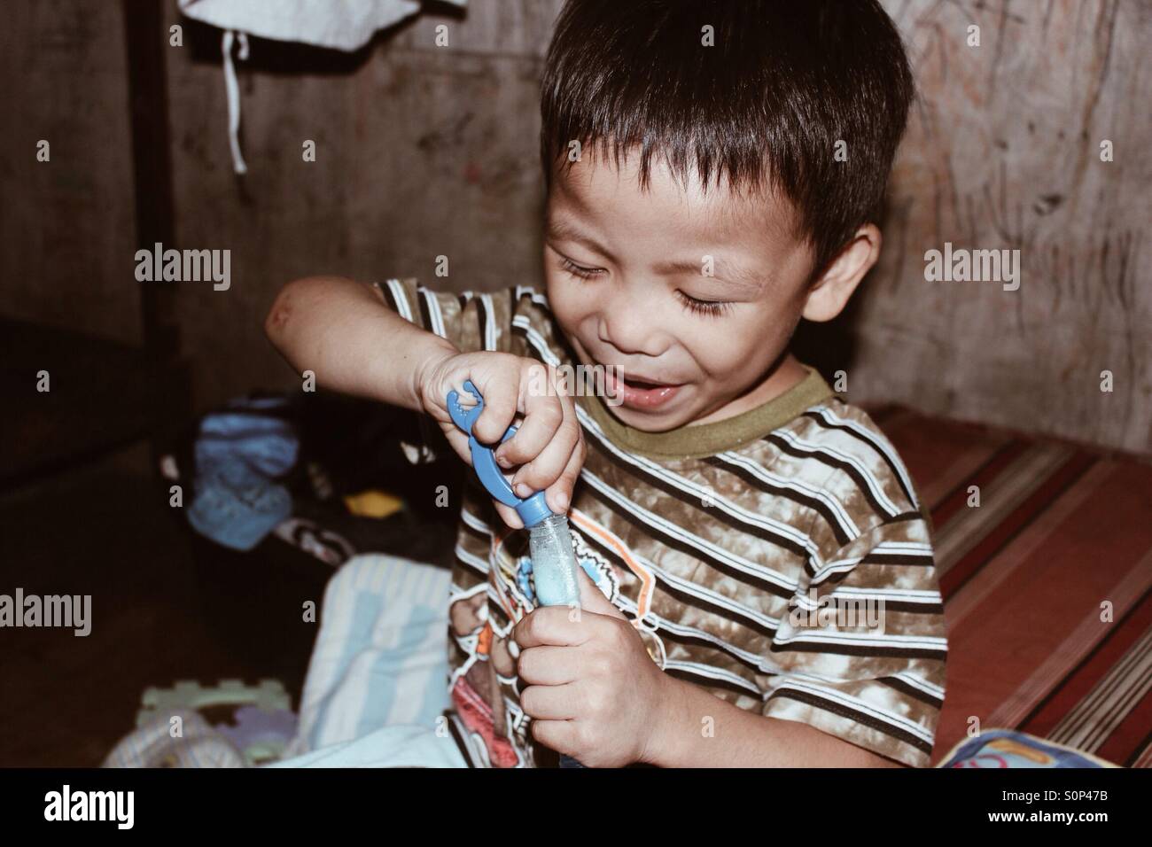 My nephew having fun with bubbles Stock Photo Alamy