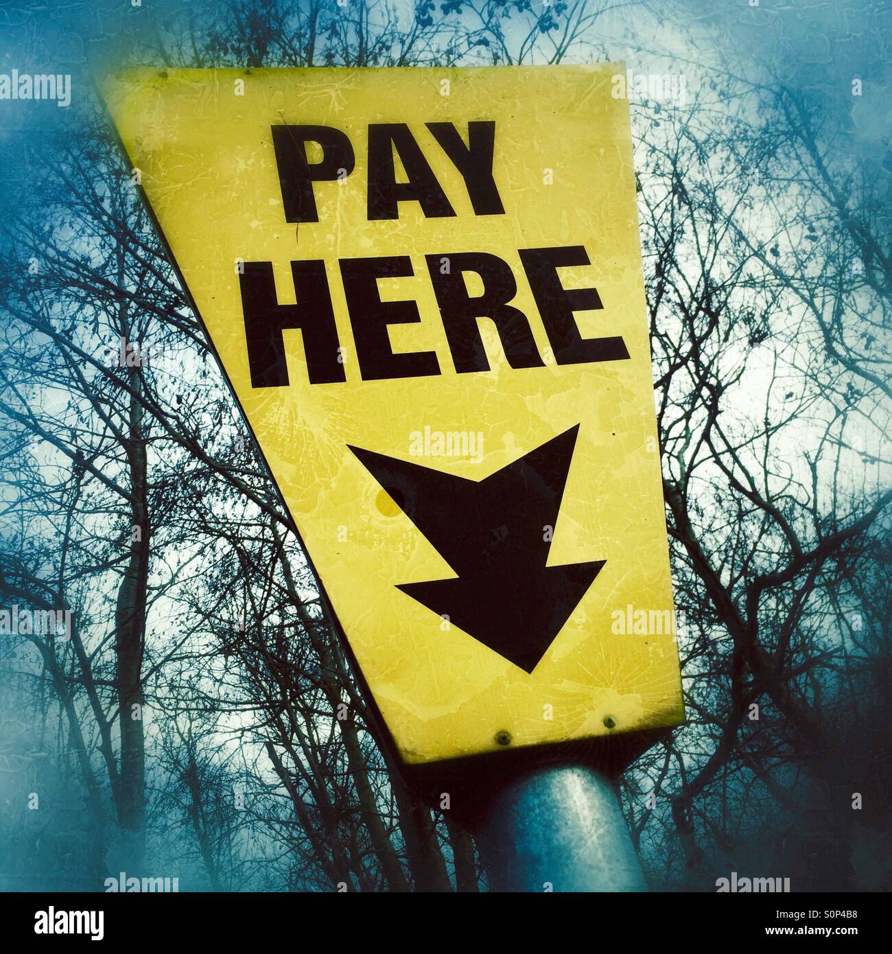 Pay here sign Stock Photo