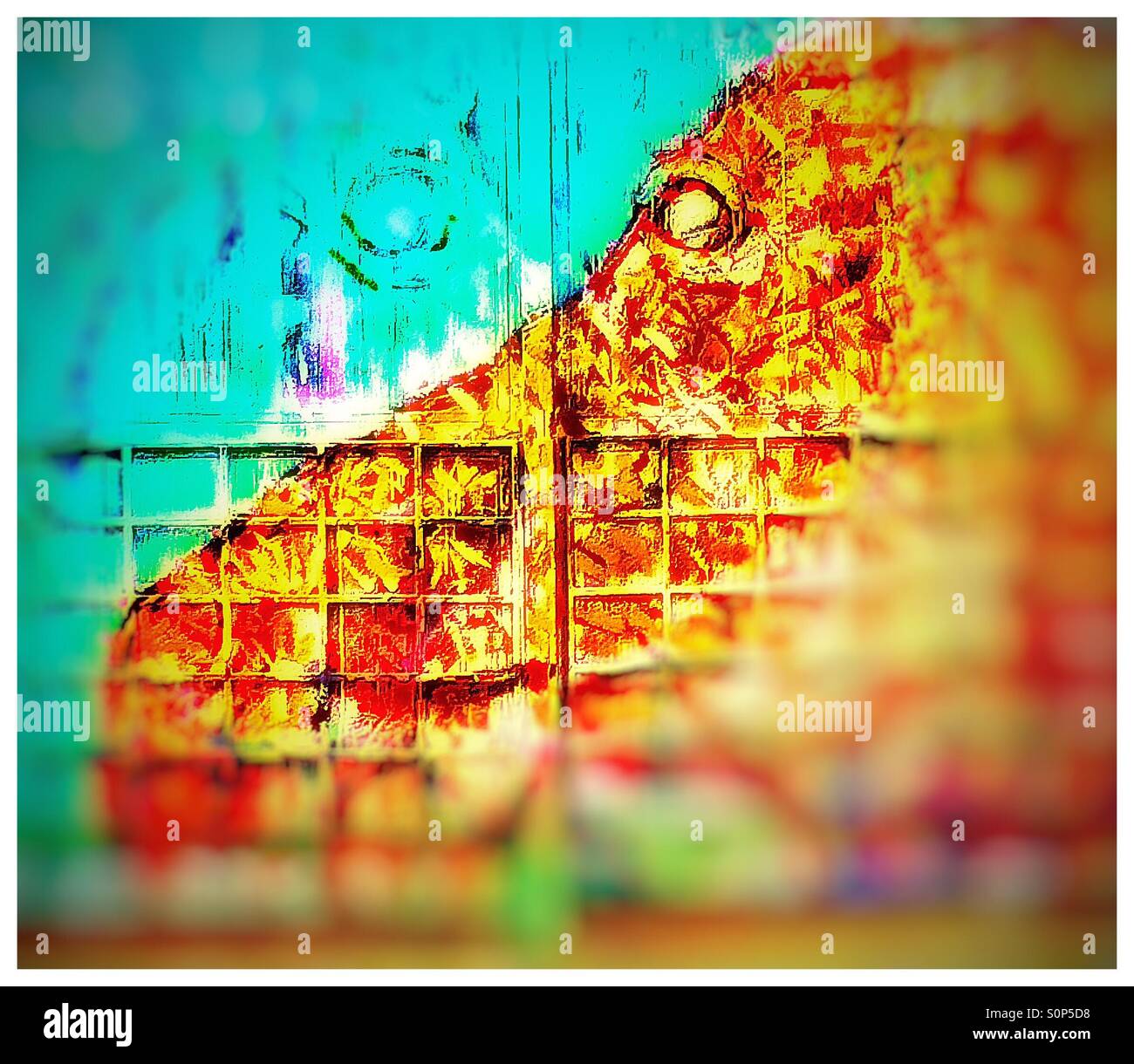 Horse graffiti blur - Smartphone Captured Stock Image