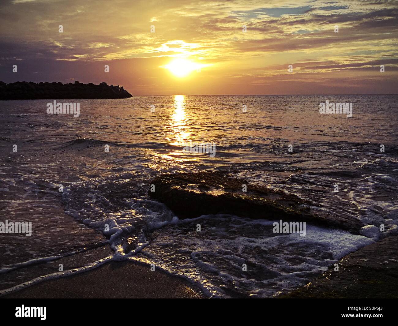 Sunset over the tropical ocean - Smartphone Captured Stock Image
