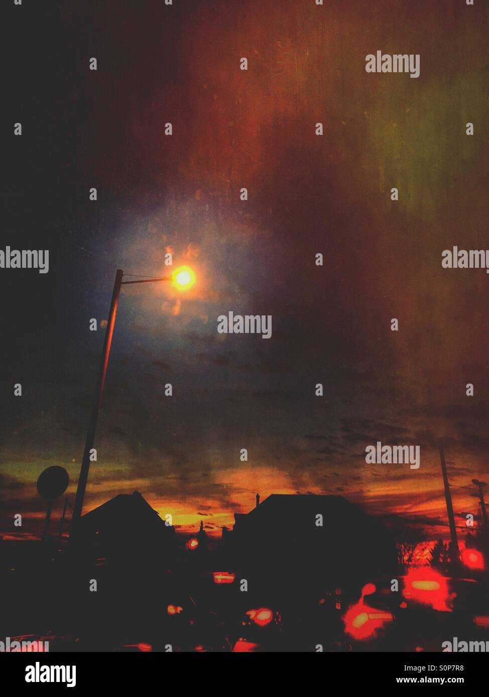 Evening traffic in the city - Smartphone Captured Stock Image