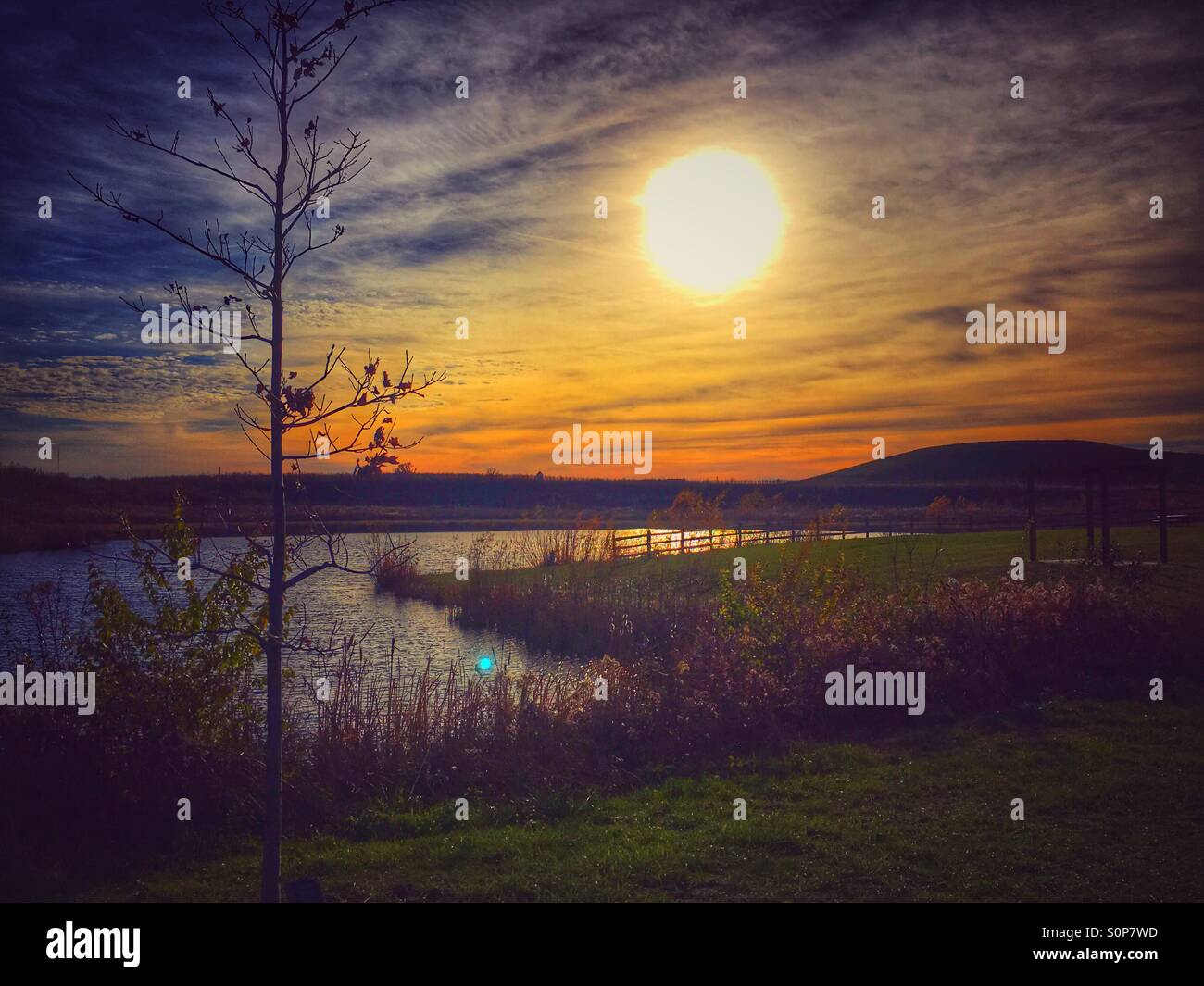 A beautiful winter sunset. - Smartphone Captured Stock Image