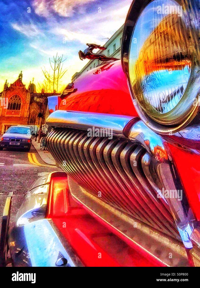 Vintage red car. - Smartphone Captured Stock Image