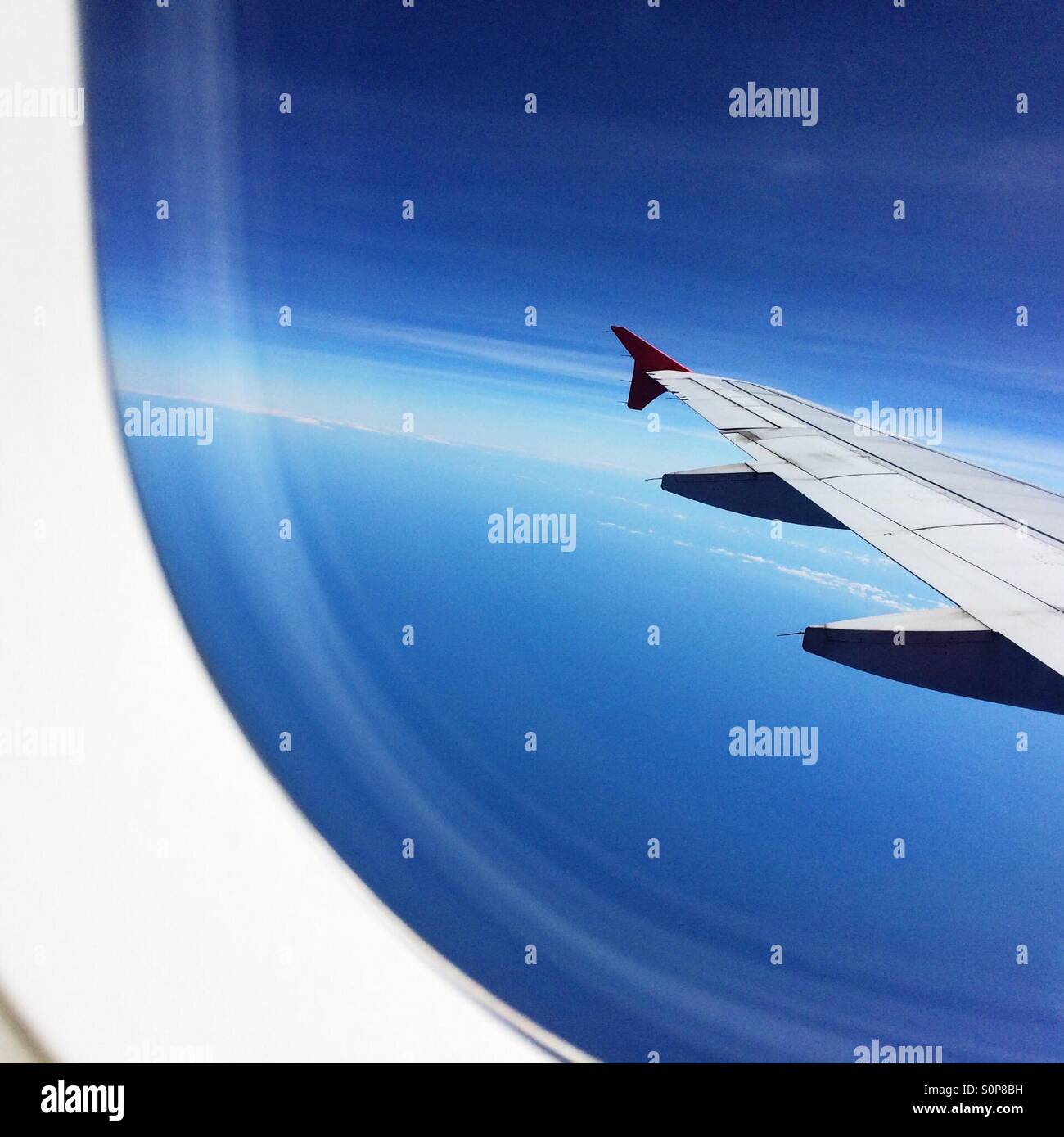 View outside AirAsia airplane window - Smartphone Captured Stock Image