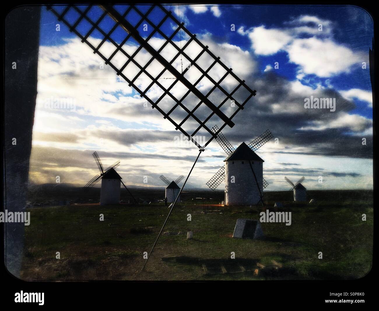 Windmills on La Paz hill - Smartphone Captured Stock Image