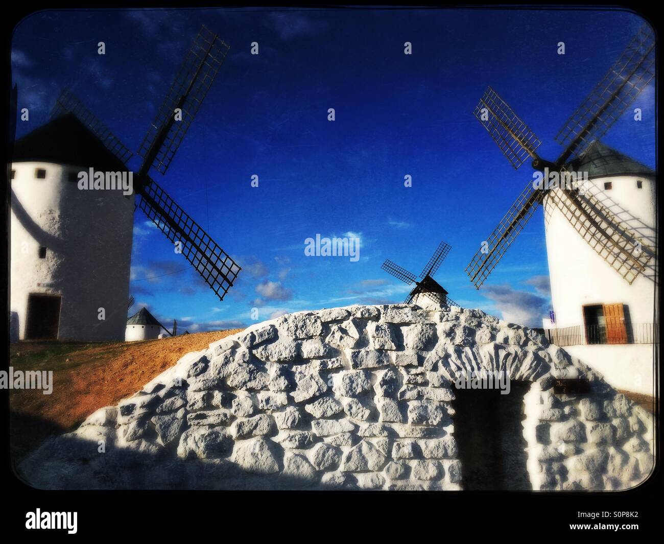 Windmills on La Paz hill - Smartphone Captured Stock Image