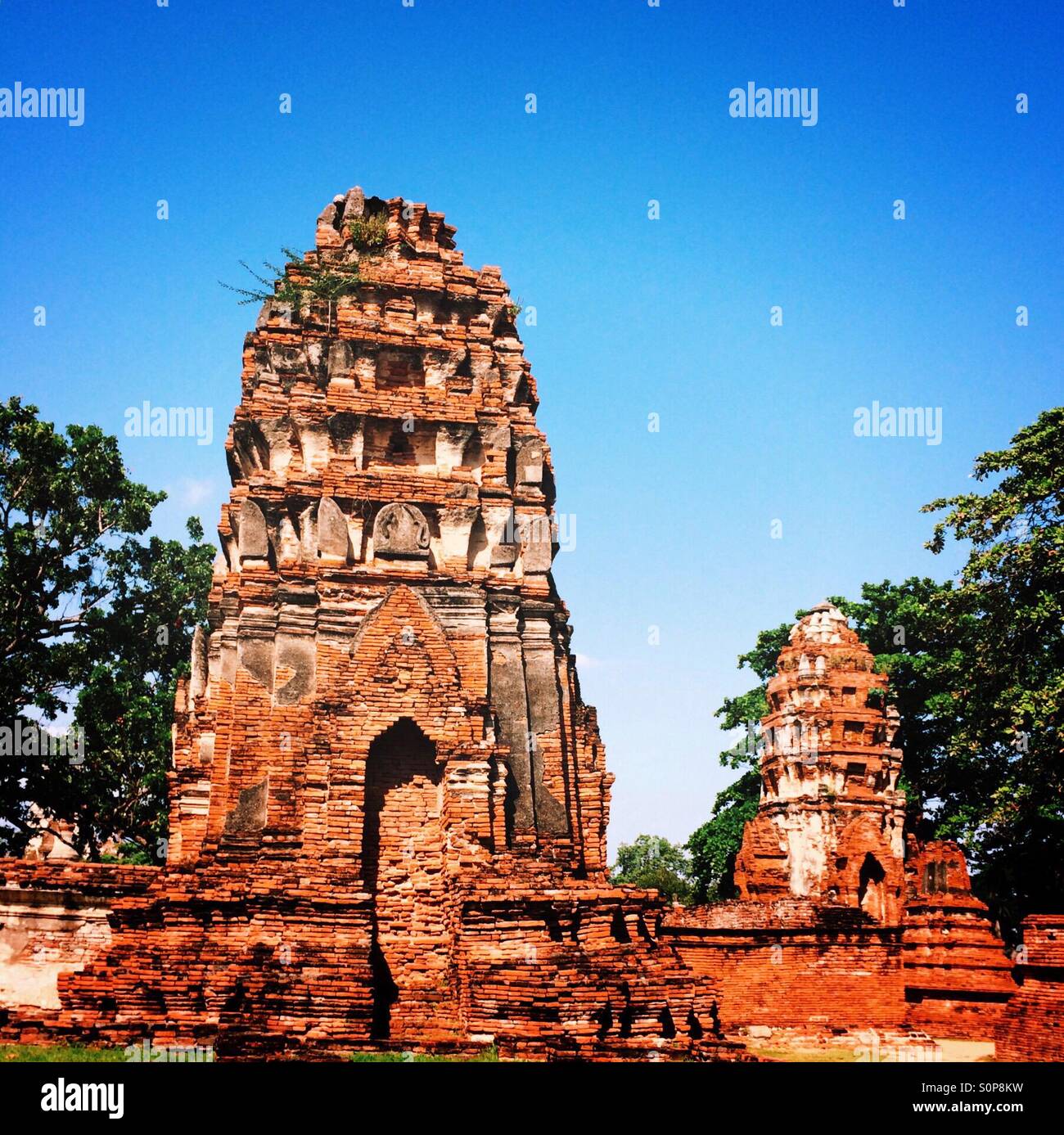 Wat Mahathat ruins, Ayutthaya, Thailand - Smartphone Captured Stock Image