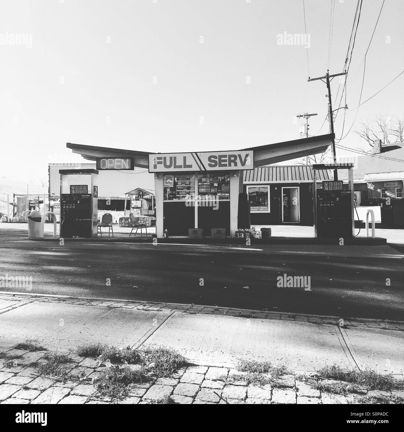 A gas station in Catskill, New York. - Smartphone Captured Stock Image