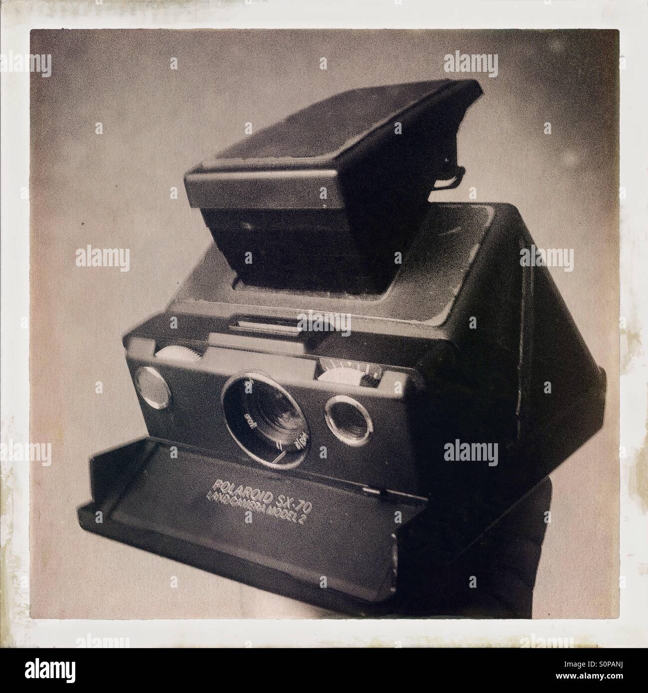 Vintage Polaroid sx 70 camera - Smartphone Captured Stock Image