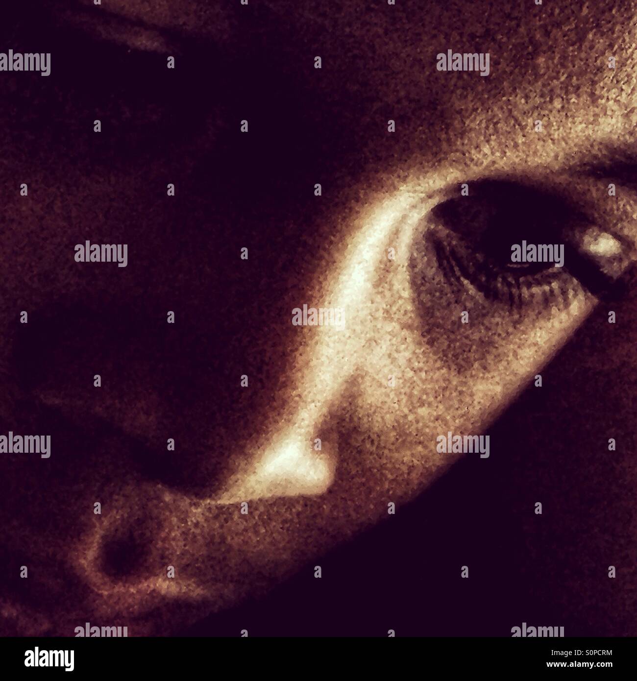 Child's portrait in Black and White - Smartphone Captured Stock Image