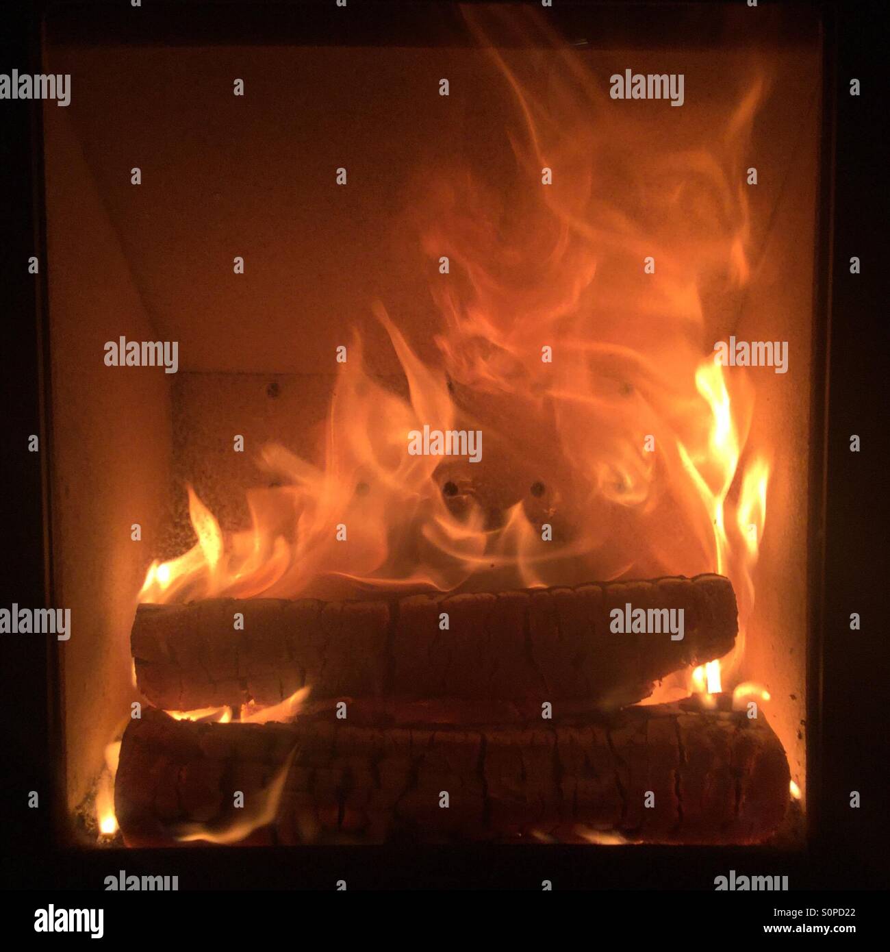 A hot roaring fireplace Stock Photo Alamy
