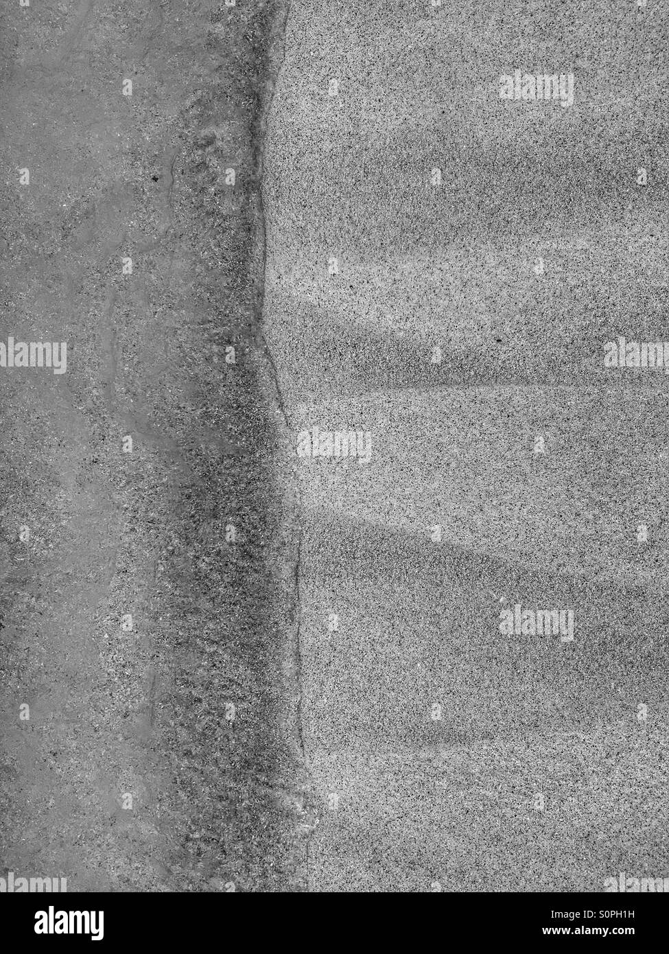 Patterns in the sand image in black and white - Smartphone Captured Stock Image