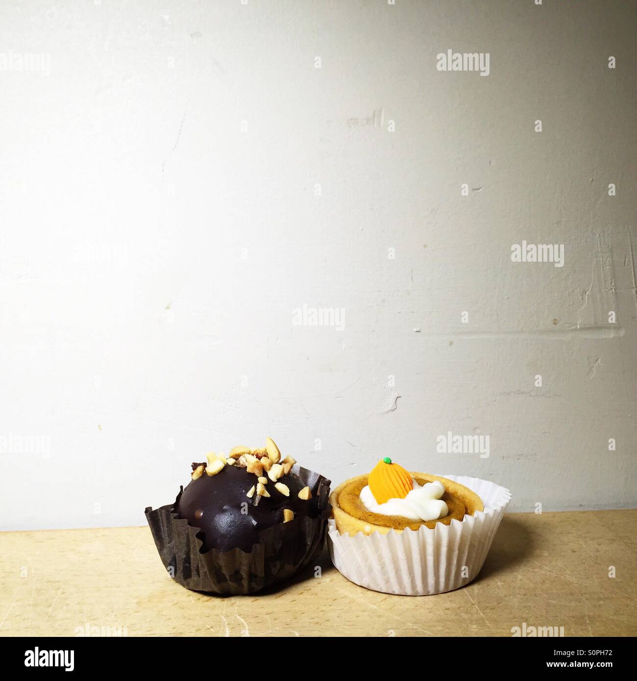 two tiny cupcakes - Smartphone Captured Stock Image