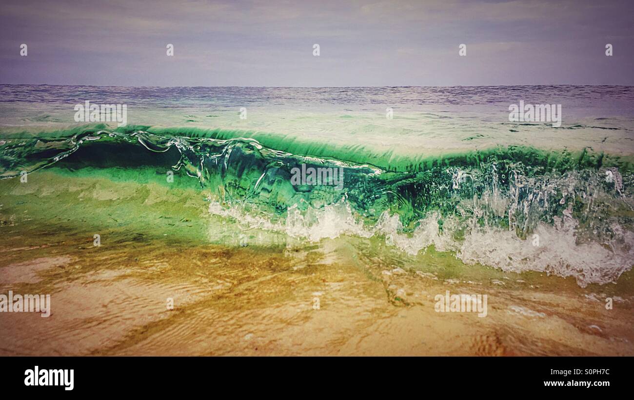 Colours of the ocean and crashing waves - Smartphone Captured Stock Image