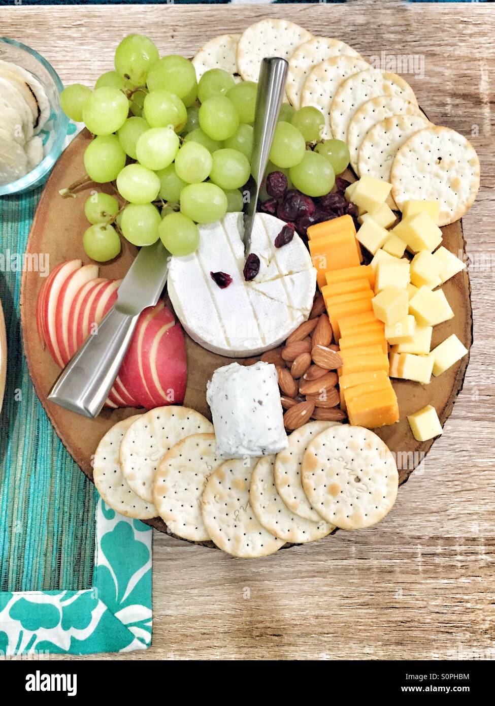 cheese and fruit platter Stock Photo
