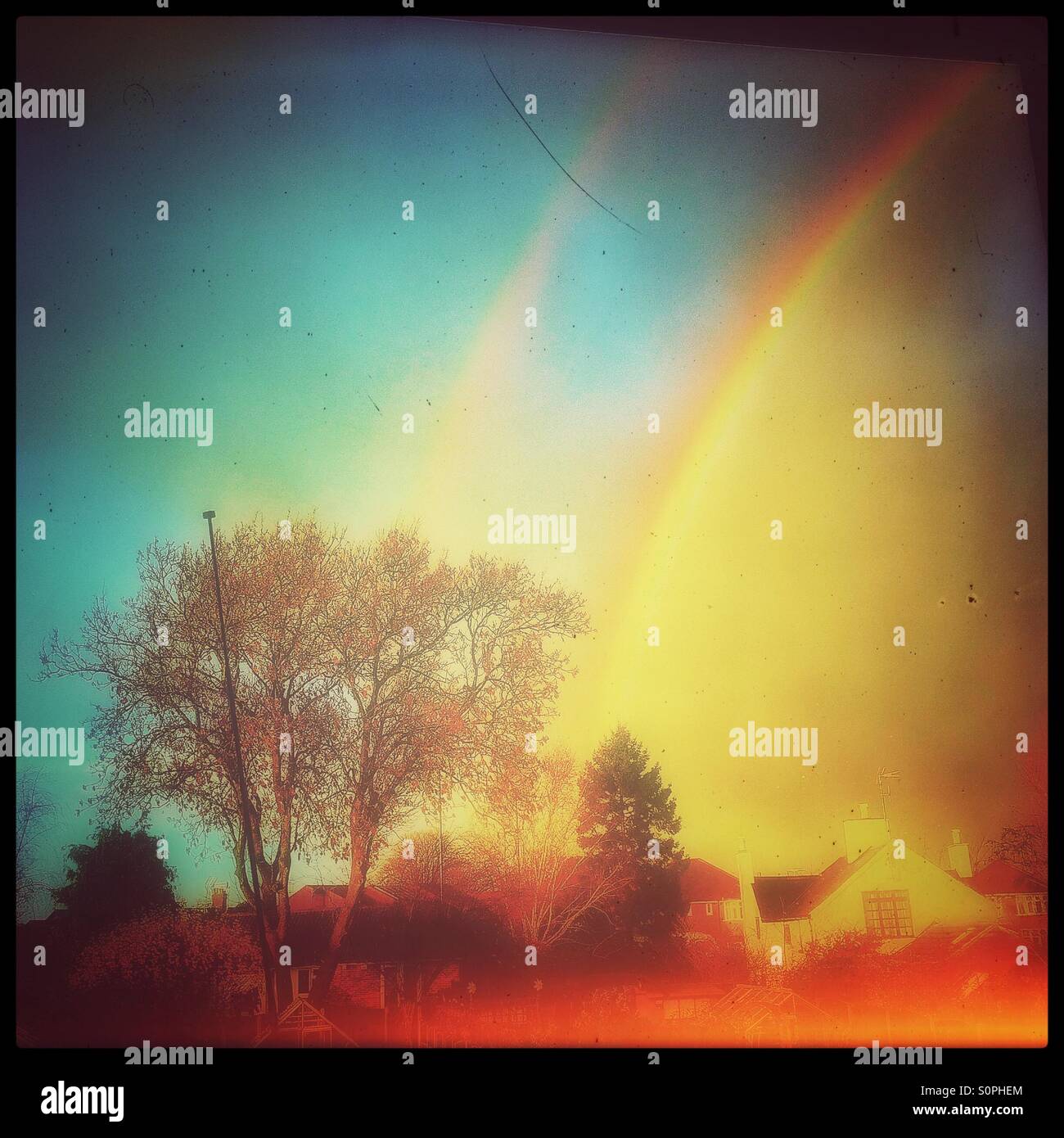 Impressionist rainbow - Smartphone Captured Stock Image Impressionist rainbow - Smartphone Captured Stock Image