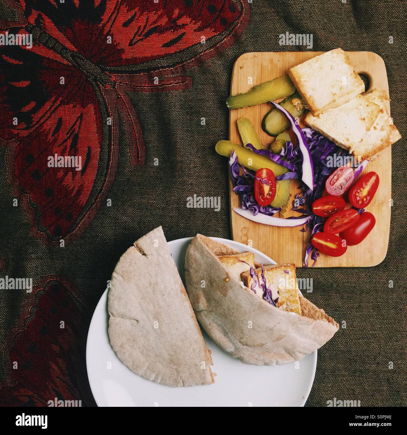 Vegan pita sandwich Stock Photo - Alamy
