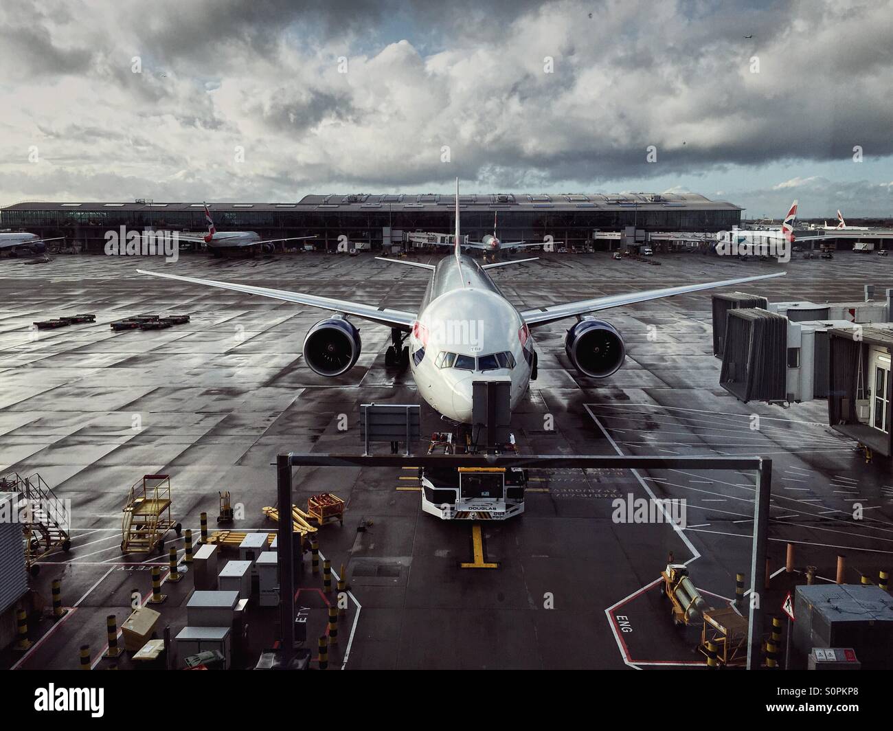 Aircraft ready for taxing - Smartphone Captured Stock Image