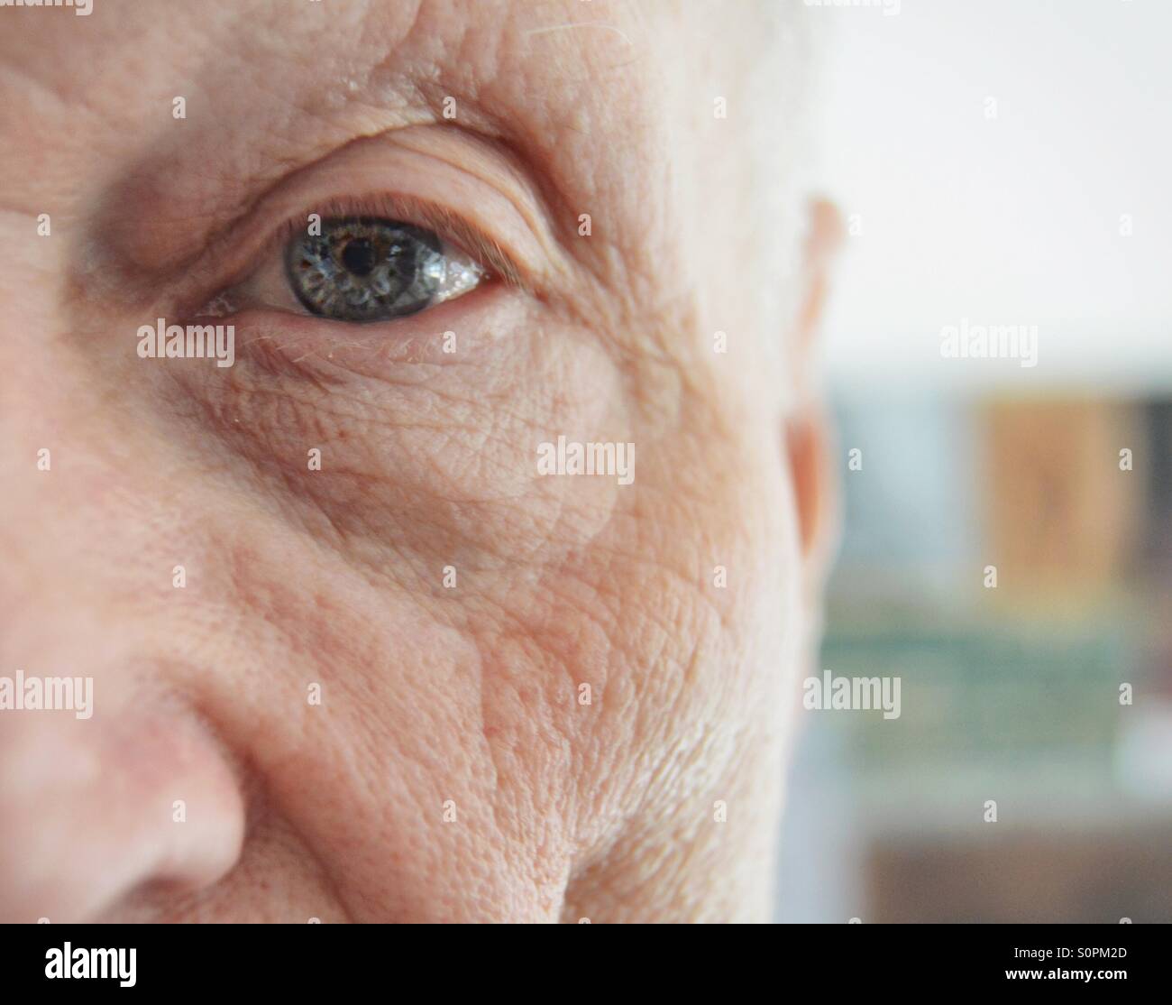 Old man with new eyes Stock Photo Alamy