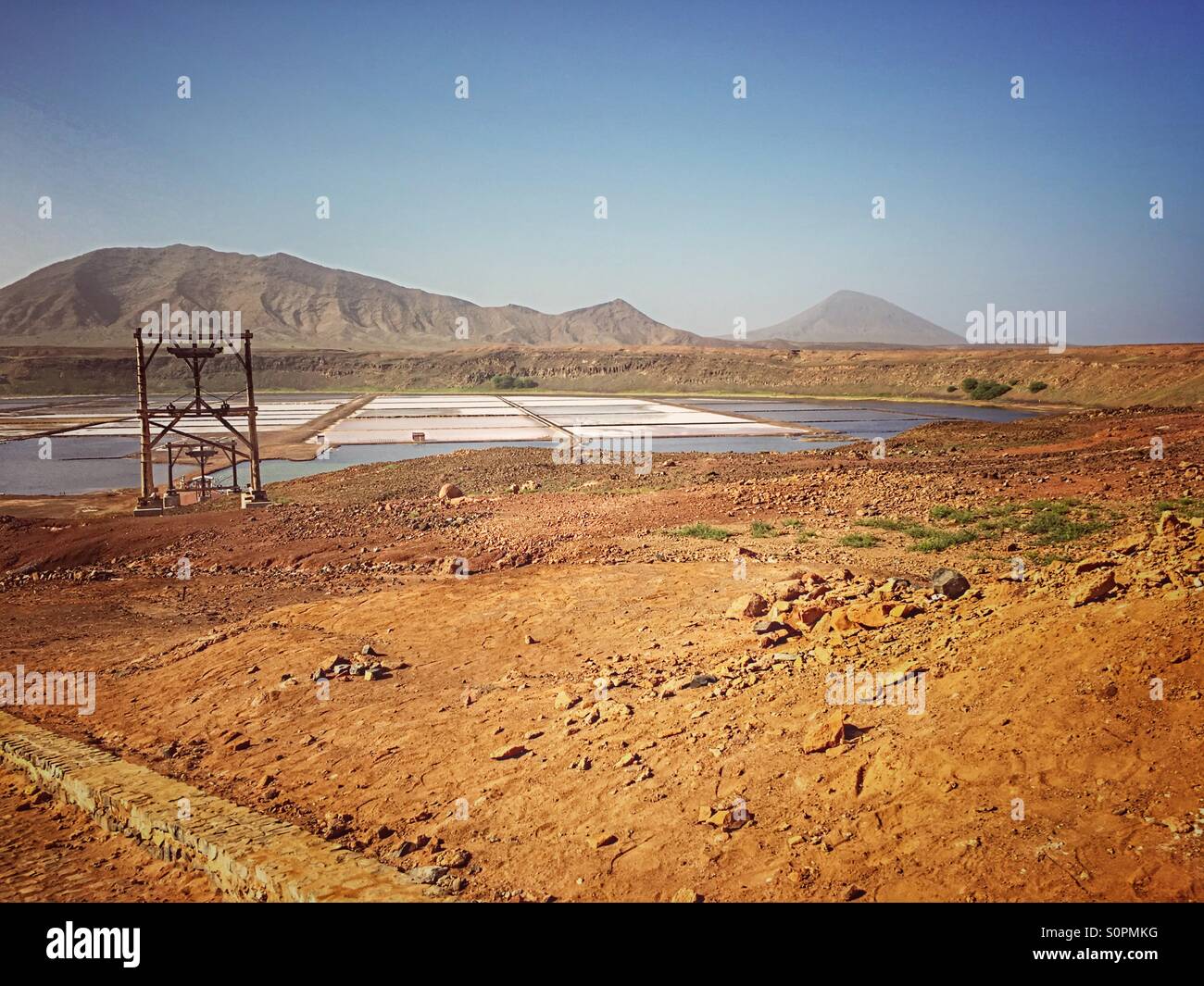 Salt flats at Pedra de Lume, Sal, Cape Verde - Smartphone Captured Stock Image