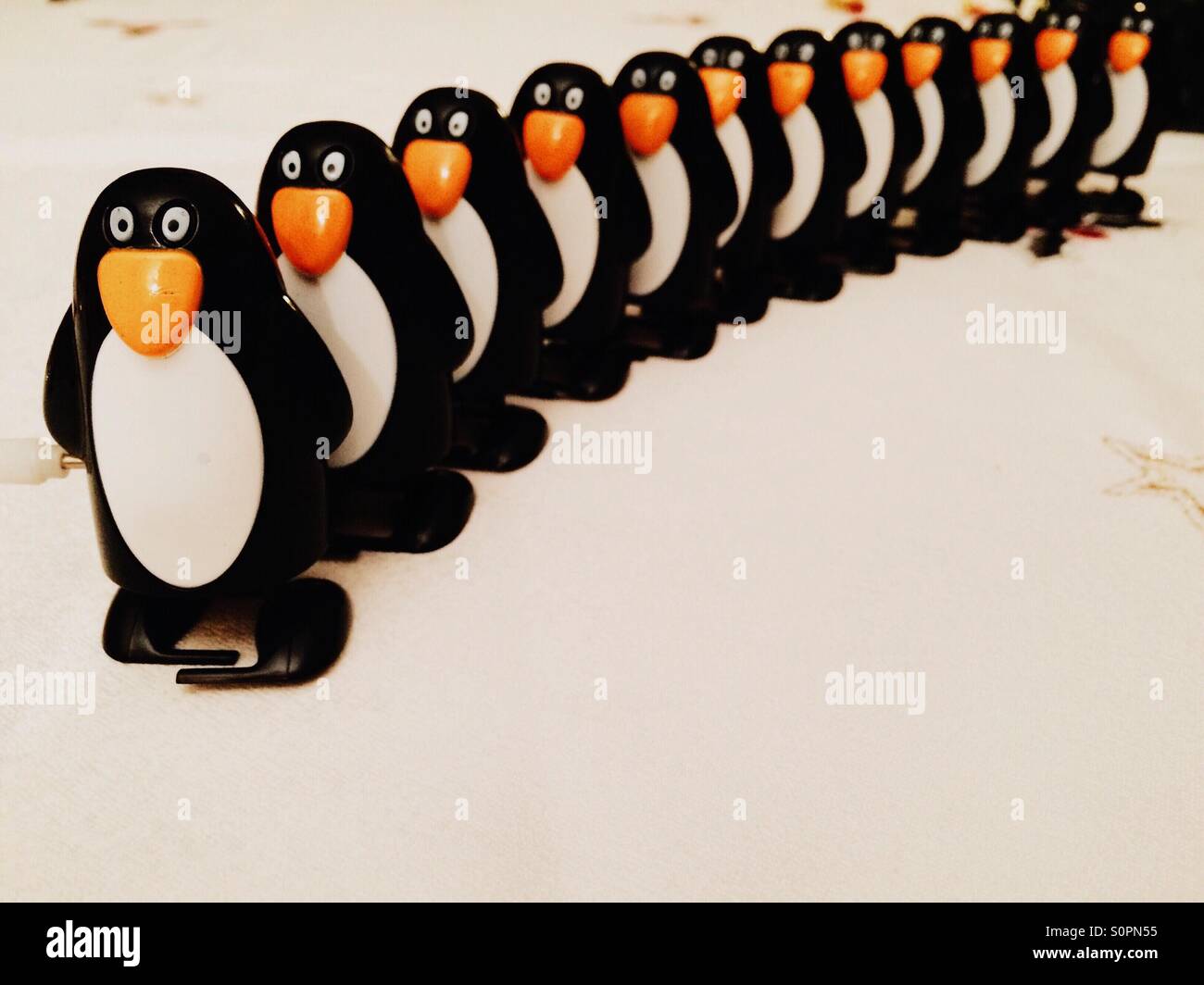 Toy penguins Stock Photo