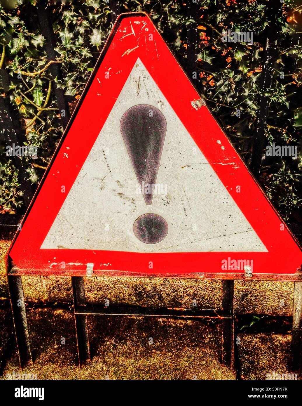 Traffic warning sign. - Smartphone Captured Stock Image