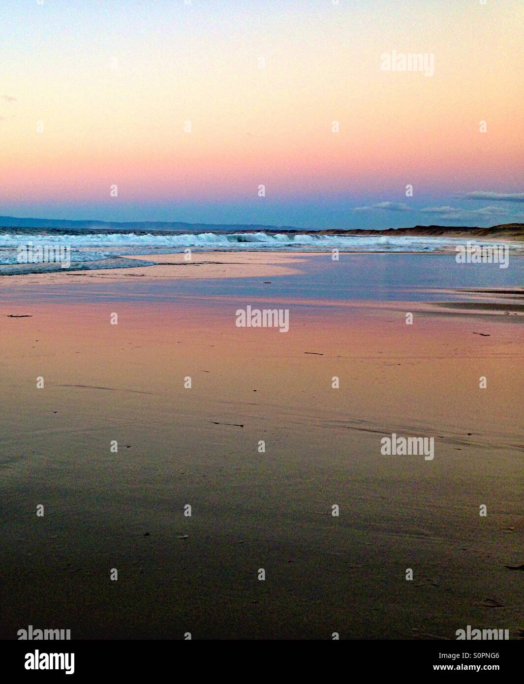 Surf at sunset, Monterey Bay - Smartphone Captured Stock Image