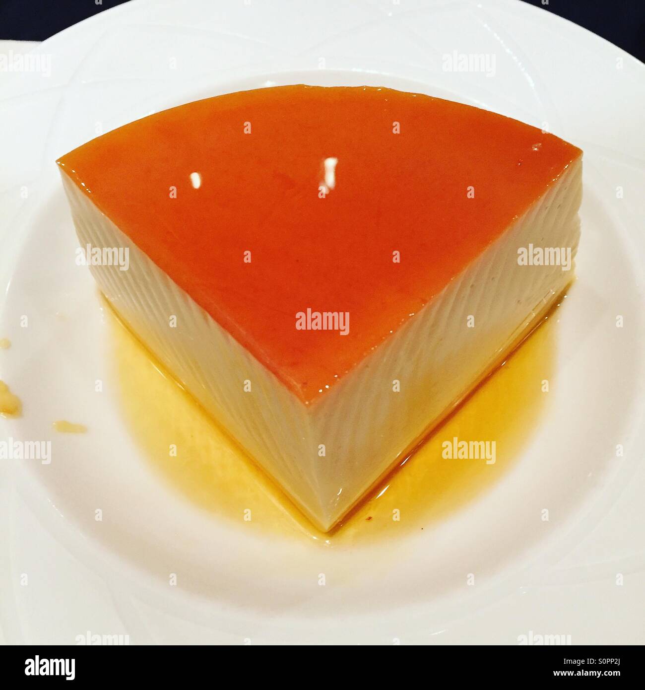 Crème caramel - Smartphone Captured Stock Image