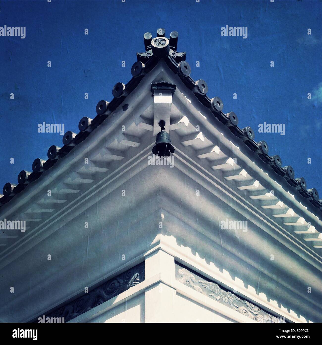 Japanese temple eaves Stock Photo