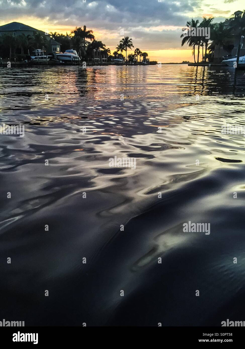 Sunset in Port Charlotte, Florida - Smartphone Captured Stock Image