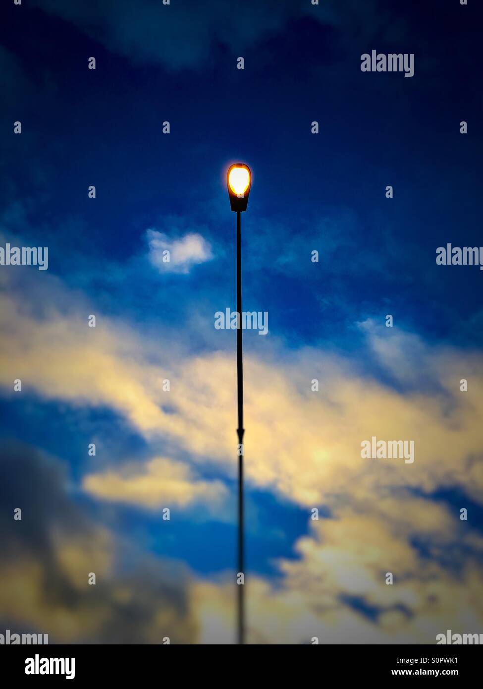 Streetlight against evening sky - Smartphone Captured Stock Image